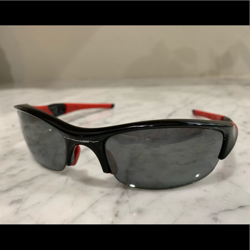 Oakley Flak black with red sunglasses